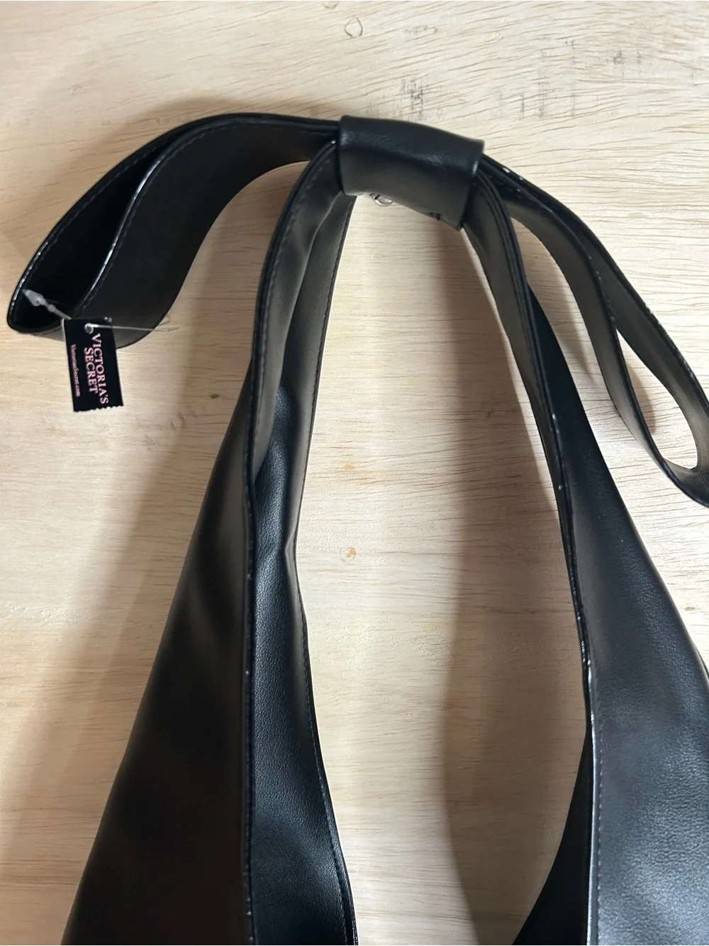 Victoria's Secret Black Shoulder Hobo Bag with Gold Logo